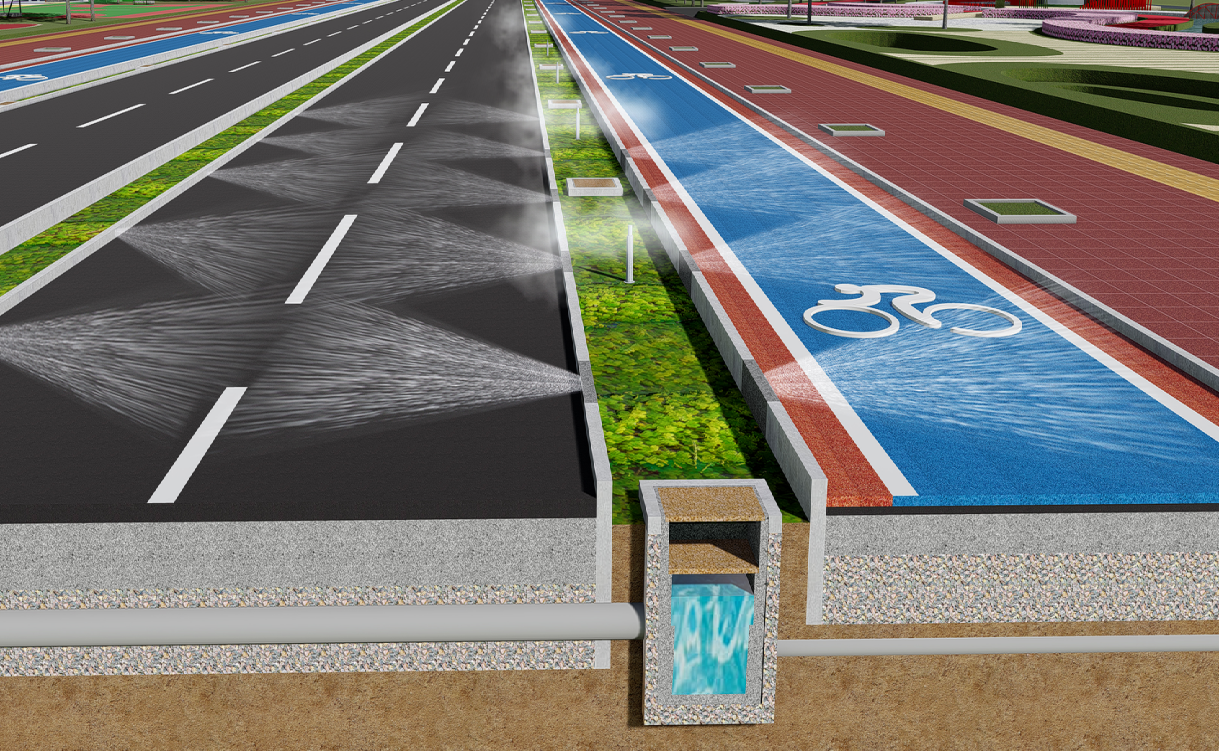 雨水過濾蓄存裝置與智能道路噴灑系統(tǒng)